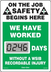 Mini Digi-Day® Electronic Scoreboards: We Have Worked _ Days Without A WSIB Recordable Injury